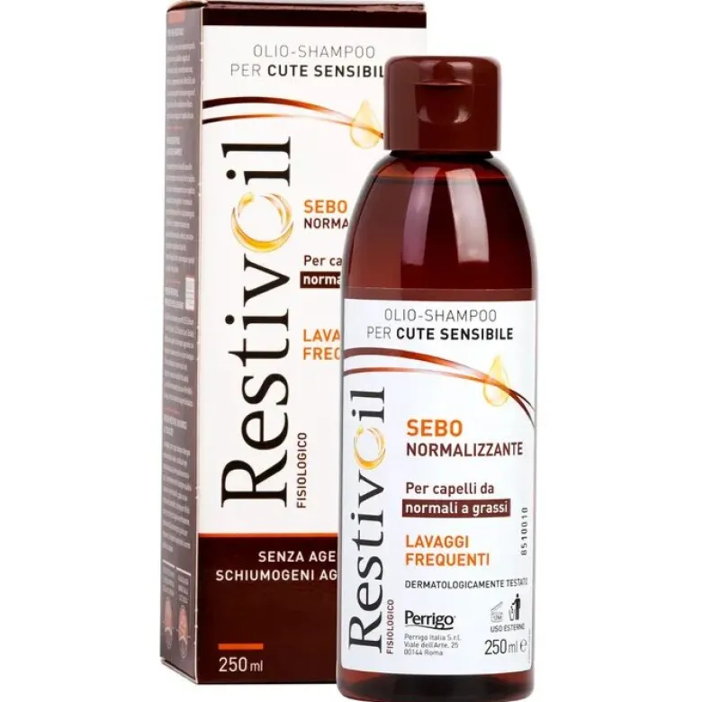 Restivoil Sebo-normalizzante olio-shampoo lavaggi frequenti per capelli da normali a grassi 250ml