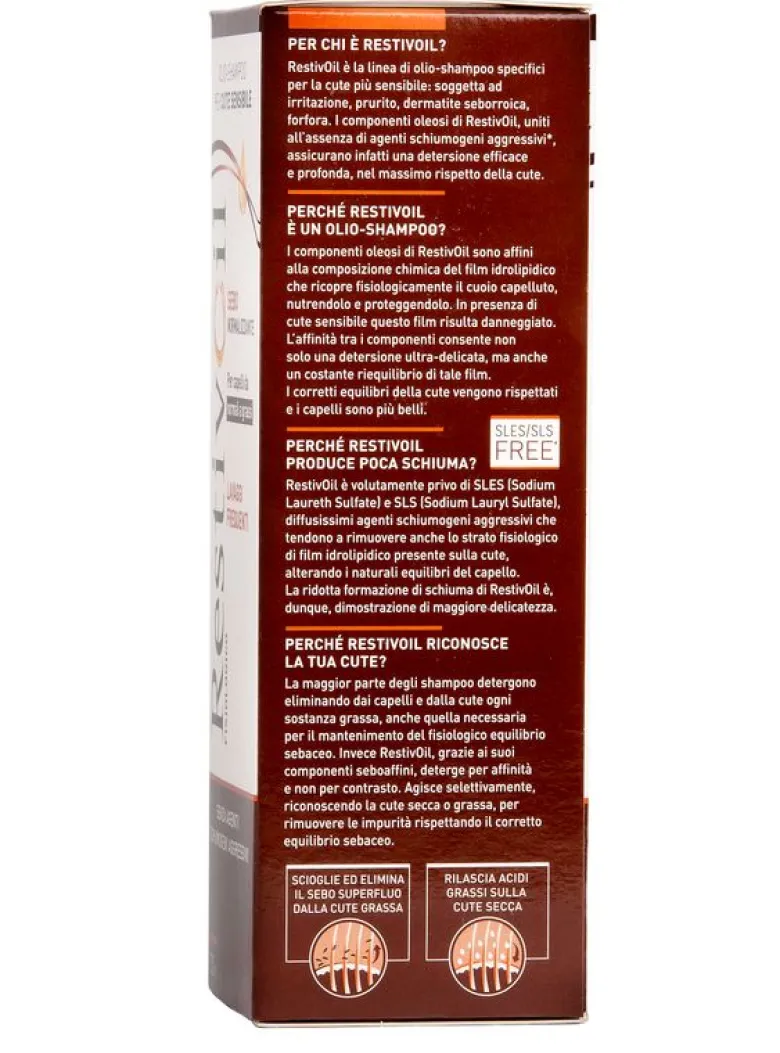Restivoil Sebo-normalizzante olio-shampoo lavaggi frequenti per capelli da normali a grassi 250ml