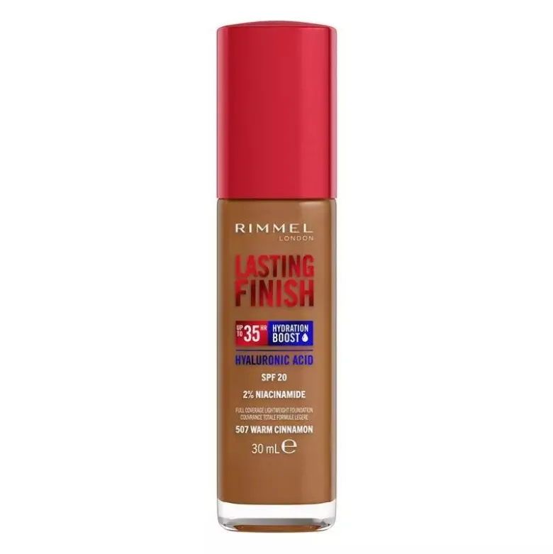 Rimmel Fondotinta Lasting Finish 35h Con Acido Ialuronico 507 Warm Cinnamon 30ml