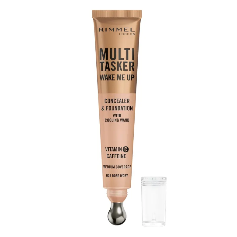 Rimmel Multi-tasker Wake Me Up Correttore & Fondotinta Formula Vegana 25 Rose Ivory 20ml