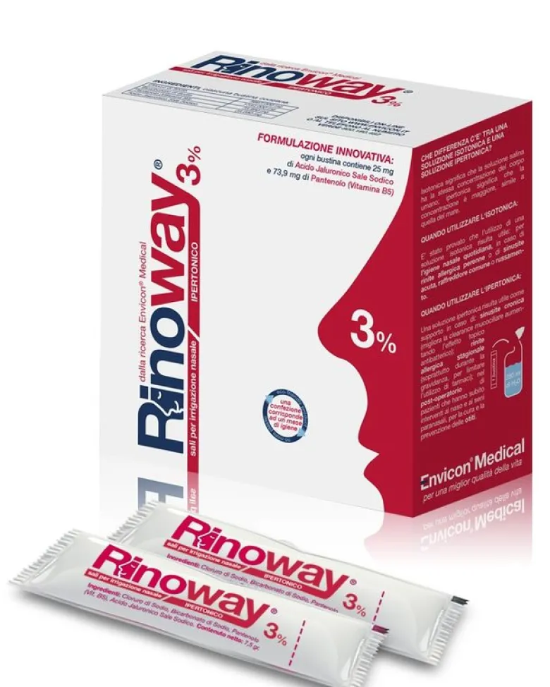 Rinoway 3% Sali Ipertonici per Irrigazione nasale 30 bustine