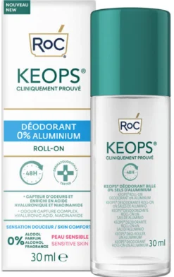 Roc Keops Deodorante Roll-on 0% Sali Di Alluminio 30ml