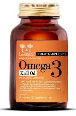 Salugea Integratore di Omega 3 Krill Oil antartico di Qualità Superiore 60 perle