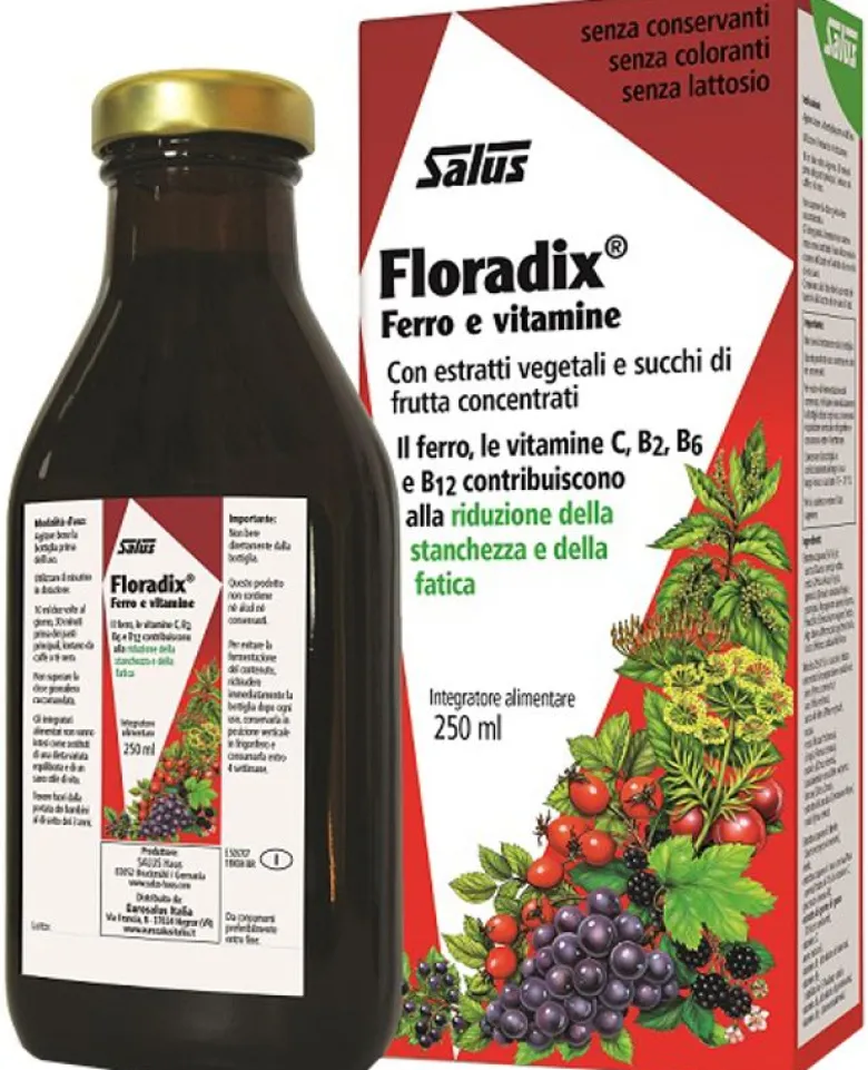 Salus Floradix Linfa d'erbe ricca di ferro 250 ml