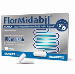 Sandoz Flormidabil Ricarica integratore alimentare di fermenti lattici 100 miliardi 10 capsule