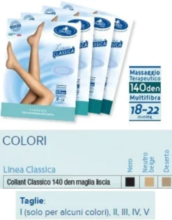 Sauber Collant 140 Denari Maglia Liscia Neutro Beige 5 Linea Classica