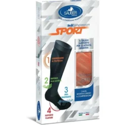 Sauber Sport Calza Unisex a Compressione colore Arancio-Bianco taglia M