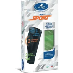 Sauber Sport Gambale Unisex a Compressione colore Verde Fluo taglia S