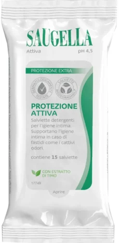 Saugella Attiva Salviettine 15 Pezzi