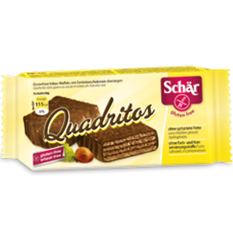 Schar Quadritos wafer al caco ricoperti di cioccolato fondente senza glutine 2x20g