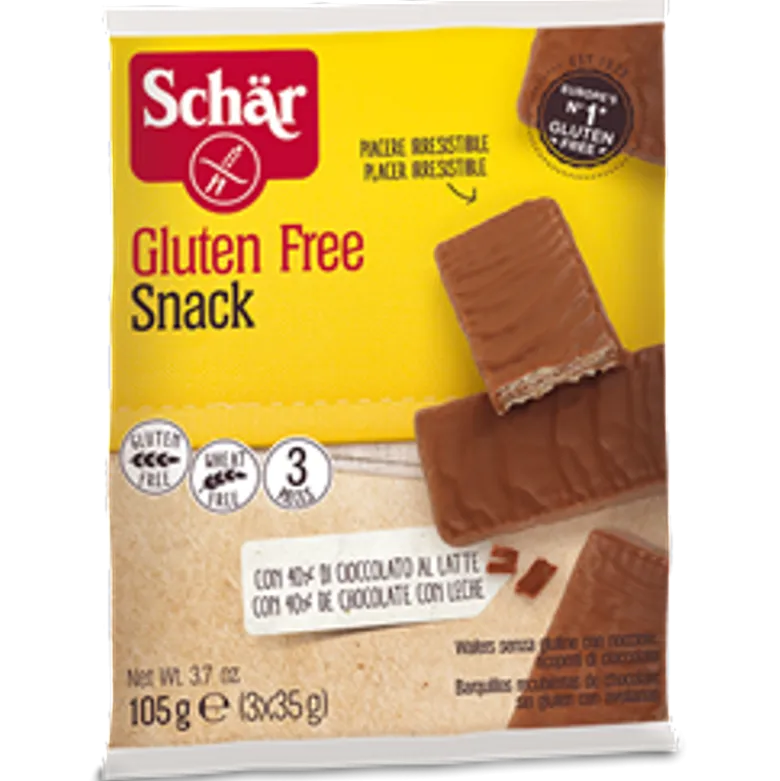 Schar Snack wafers al cioccolato con nocciole senza glutine 3x35g