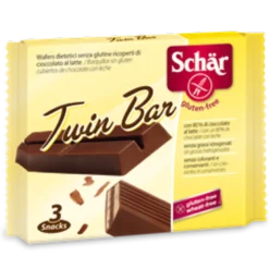 Schar Twin Bar wafers ricoperti di cioccolato al latte senza glutine 3x21,5g