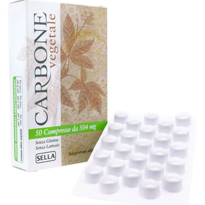 Sella Carbone Vegetale per il benessere dell'intestino 50 compresse