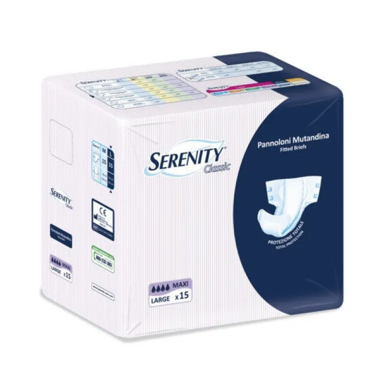 Serenity Classic Pannoloni Mutandina Maxi taglia Large 15 pezzi