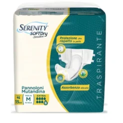 Serenity SoftDry Sensitive Extra pannolone a mutandina taglia M 15 pezzi