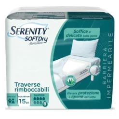 Serenity Soft Dry Sensitive Traversa Assorbente Super 80x180 15 Pezzi