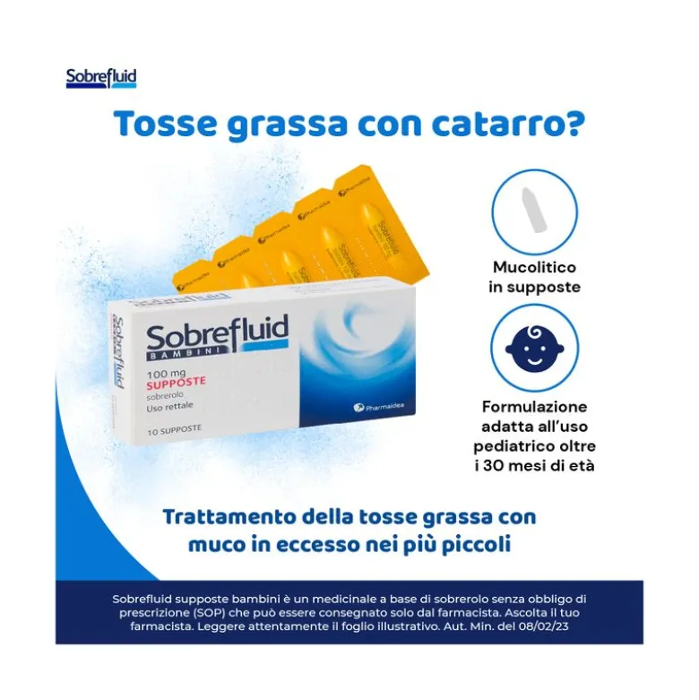 Sobrefluid bambini 10 supposte 100 mg