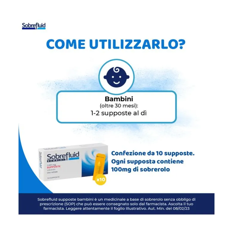 Sobrefluid bambini 10 supposte 100 mg