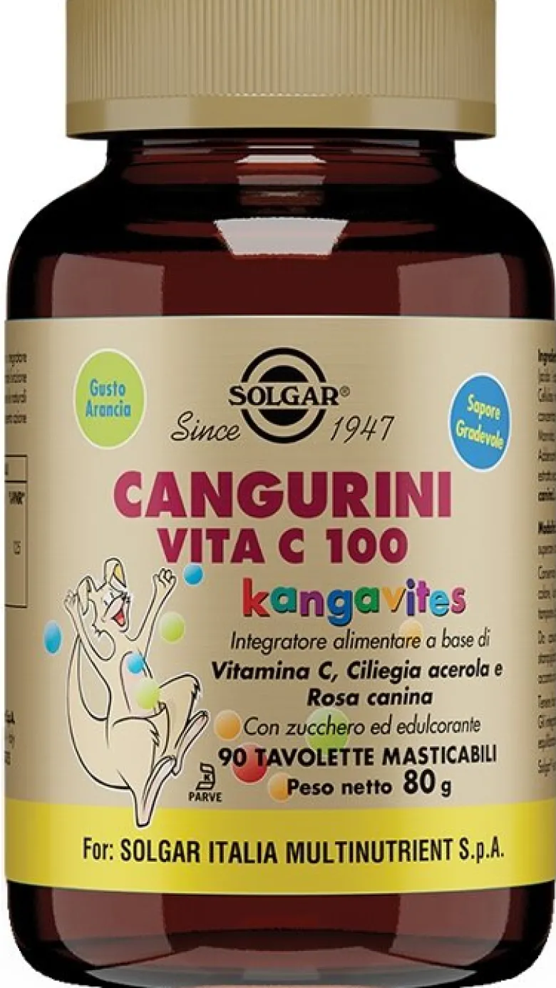 Solgar Cangurini Vita C 100 90 Tavolette Masticabili