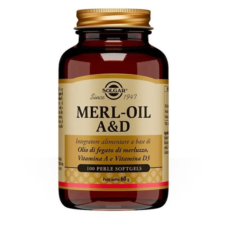 Solgar Merl Oil A&D integratore alimentare 100 Perle Softgel