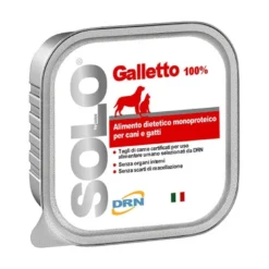 Solo Galletto alimento monoproteico cani e gatti 100g