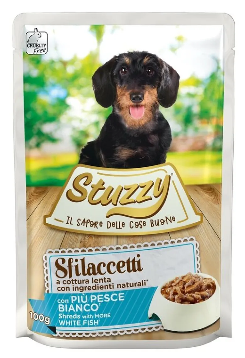 Stuzzy Cane Adulto Sfilaccetti con Pesce Bianco 100g