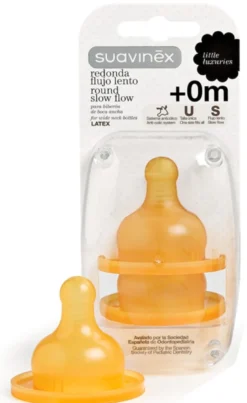 Suavinex Tettarella Rotonda Flusso Lento In Lattice +0m 2 Pezzi
