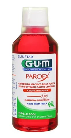 Sunstar GUM Paroex Collutorio Azione intensiva anti placca Gusto menta fresca 0% alcool 300 ml