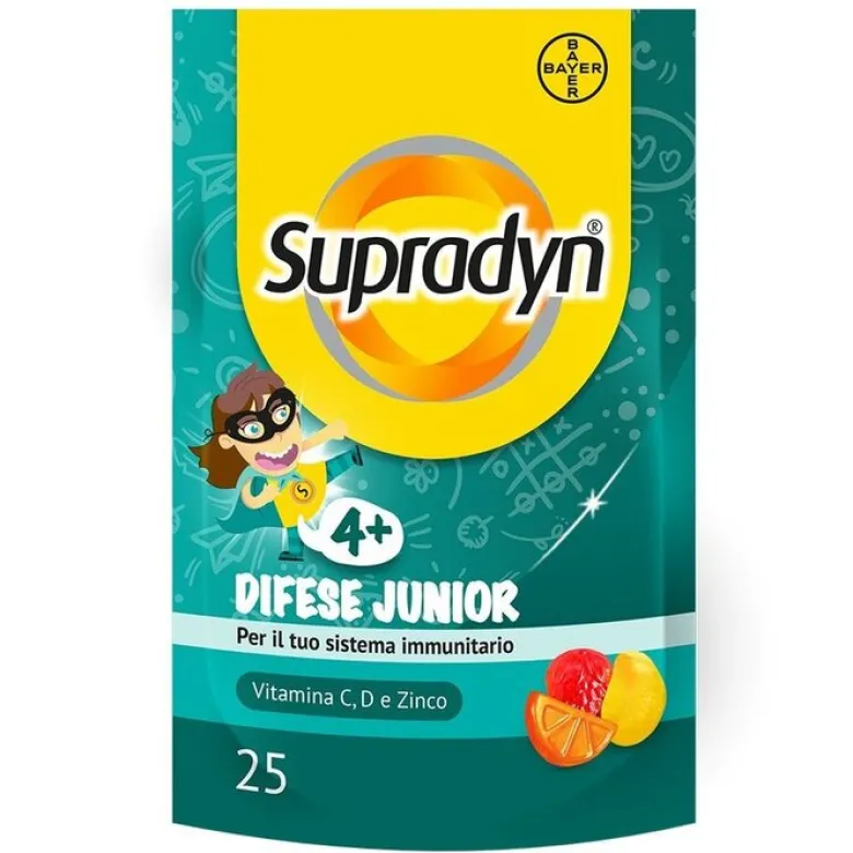 Supradyn Difese Junior Integratore Difese Immunitarie Bambini con Vitamina C D e Zinco 25 Caramelle Gommose