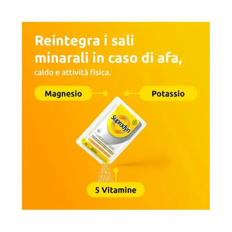 Supradyn Magnesio e Potassio Integratore sport con Vitamine B Vitamina C e Minerali 14 Bustine Eff