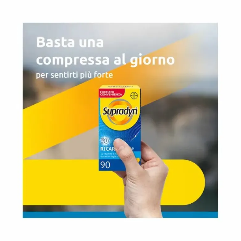 Supradyn Ricarica 50+ Integratore Vitamine e Minerali con Antiossidanti 90 Compresse Rivestite