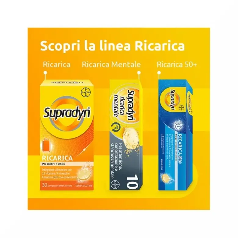 Supradyn Ricarica Integratore Multivitaminico Completo e Minerali 30 Compresse Effervescenti