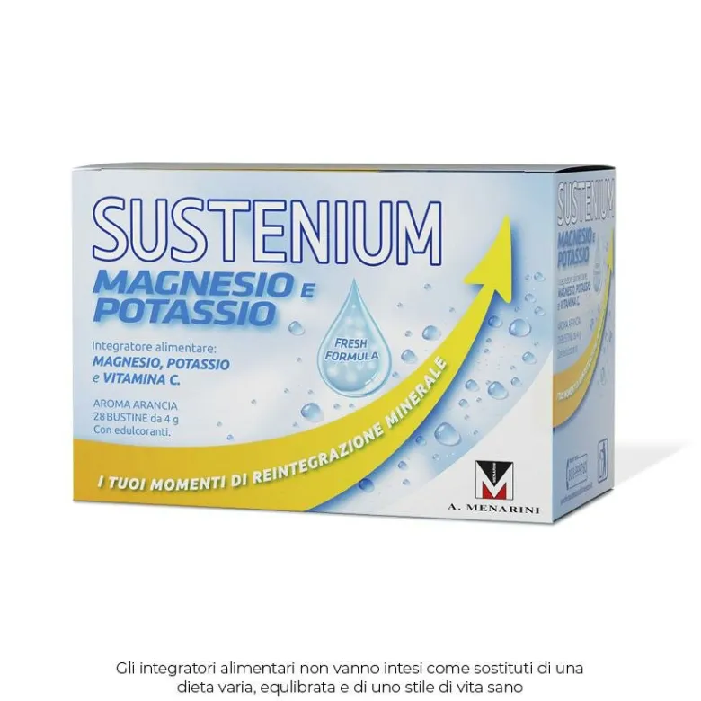 Sustenium Magnesio e Potassio Gusto Arancia 28 bustine