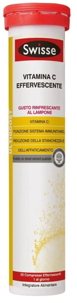 Swisse Vitamina c per il sistema immunitario 20 compresse effervescenti gusto lampone