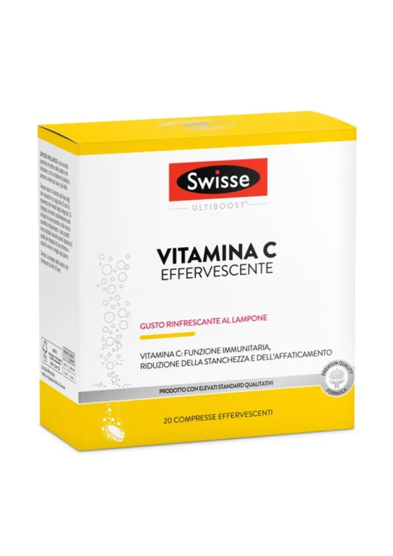 Swisse Vitamina c per il sistema immunitario 20 compresse effervescenti gusto lampone