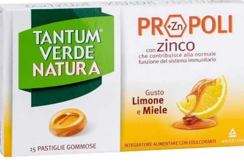 Tantum Verde Natura Propoli Limone E Miele Con Zinco 15 Pastiglie Gommose