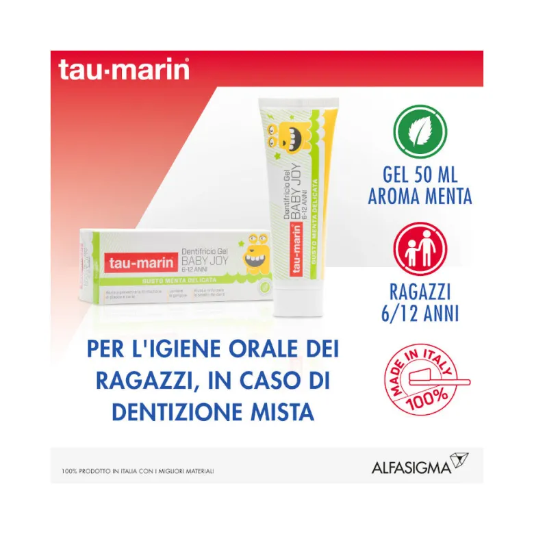 Tau-Marin Dentifricio Gel Baby Joy 6-12 anni 50ml