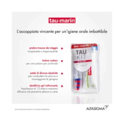 Tau-Marin Tau Kit Spazzolino e Dentifricio setole rosse e blu 20ml