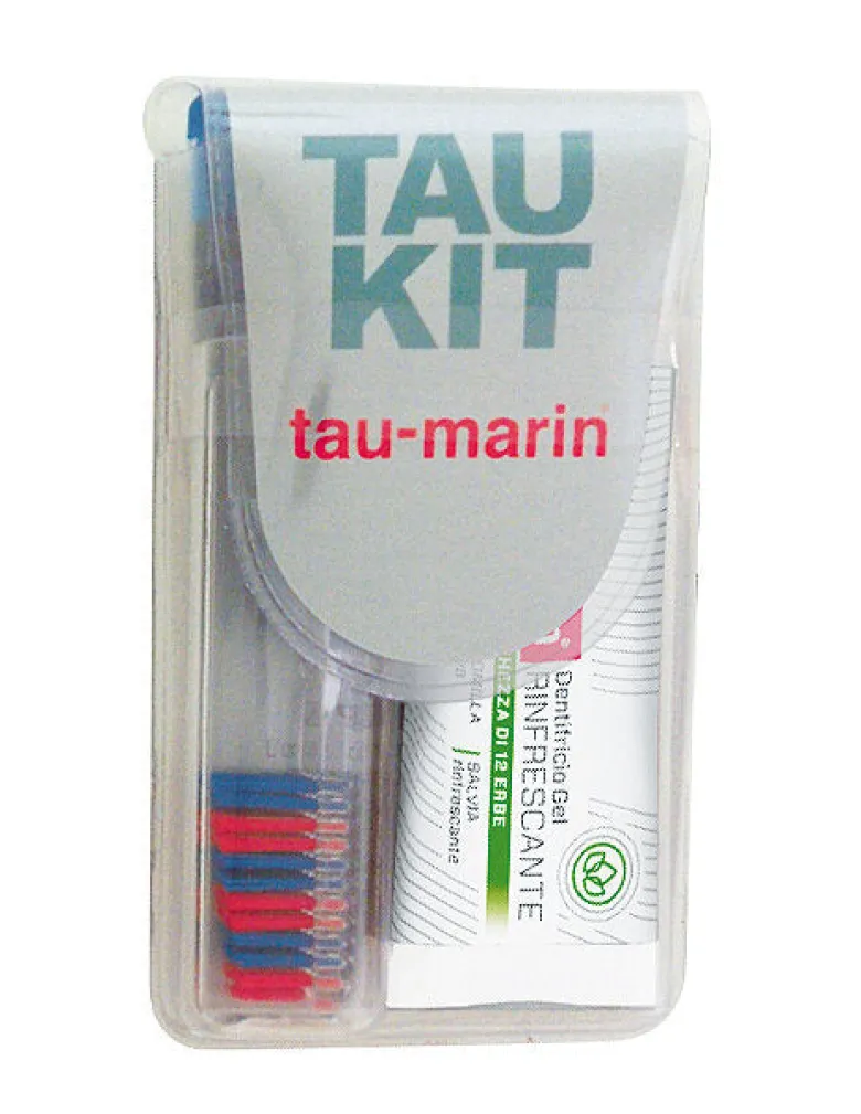 Tau-Marin Tau Kit Spazzolino e Dentifricio setole rosse e blu 20ml