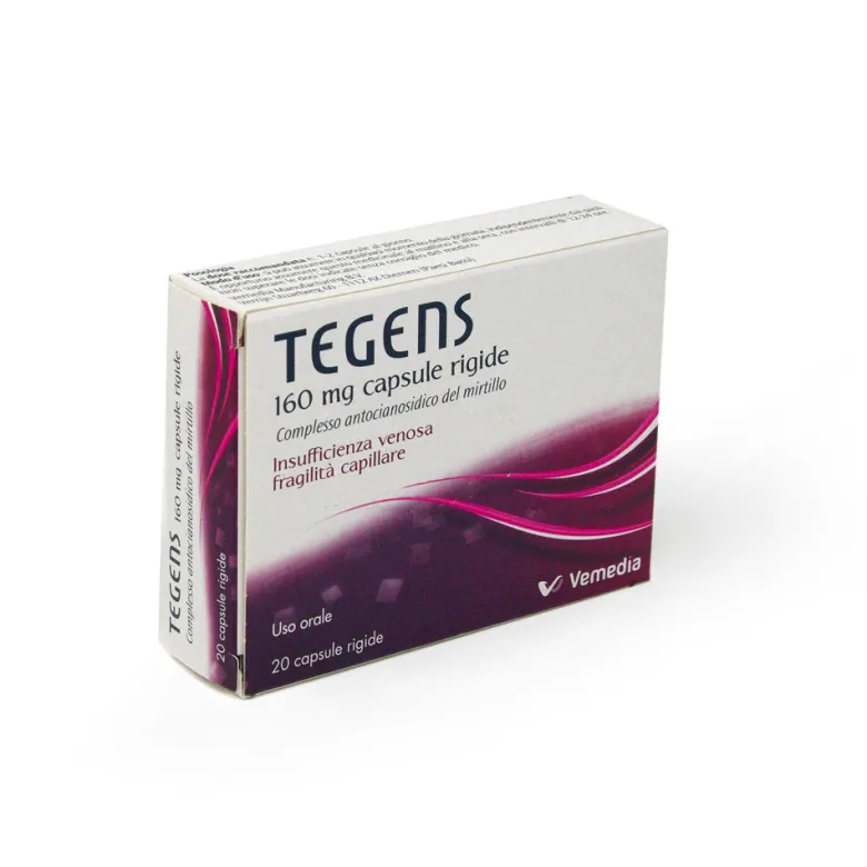 Tegens 160 mg per l'insufficienza venosa, gambe gonfie, stanche e pesanti 20 capsule
