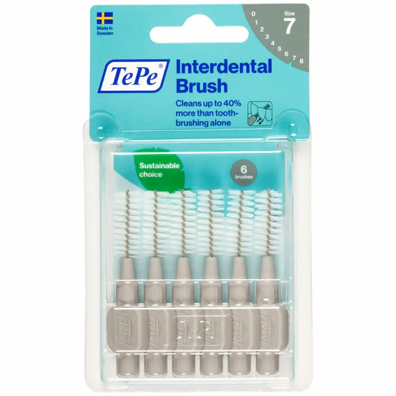 TePe Original Grigio Scovolino Per Pulizia Interdentale Misura ISO 7 Filo 1,3 mm 6 Pezzi