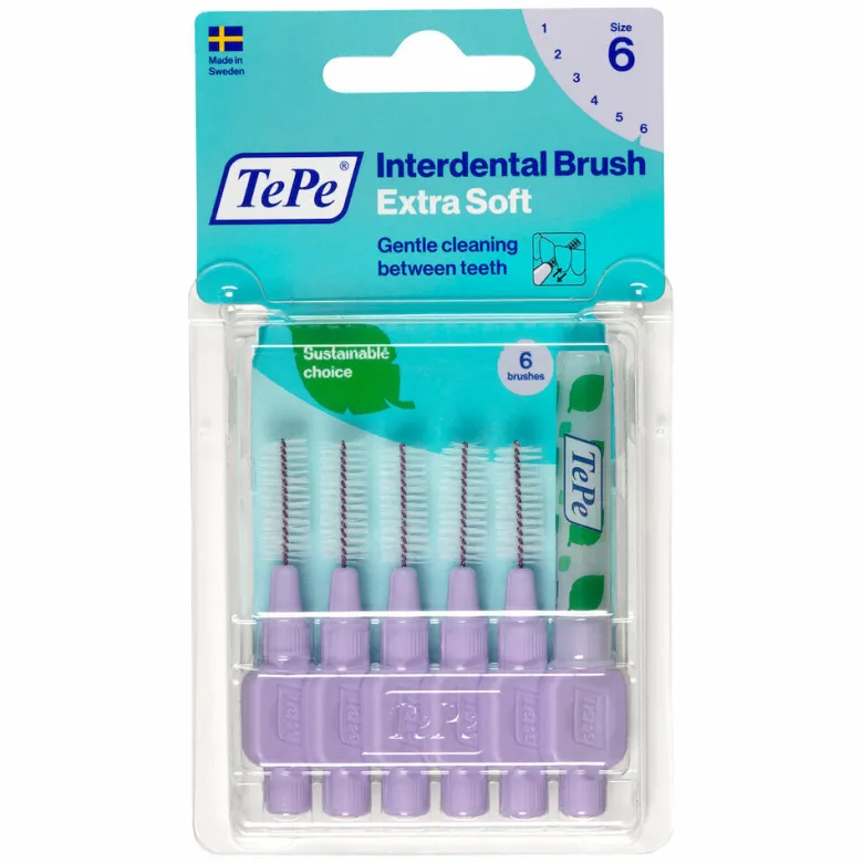 TePe Scovolino Extra Soft Viola Per Pulizia Interdentale Misura ISO 6 Filo 1,1 mm 6 Pezzi