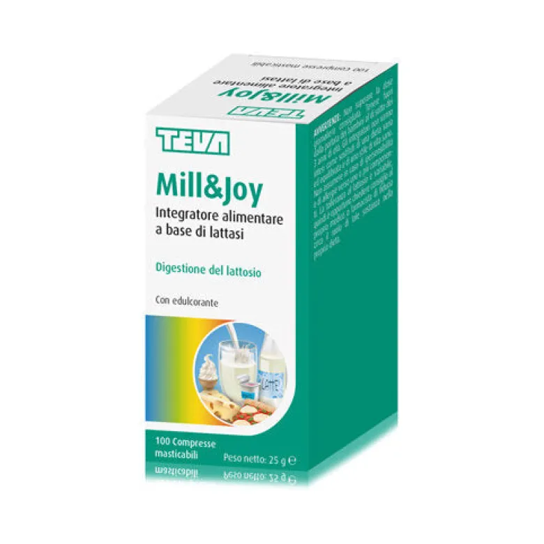 Teva Mill E Joy Integratore Alimentare lattasi 100 Compresse Masticabili digestione del lattosio
