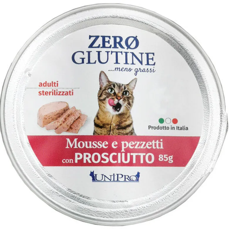 Unipro Cat Zero Glutine Gatto Con Prosciutto 85g