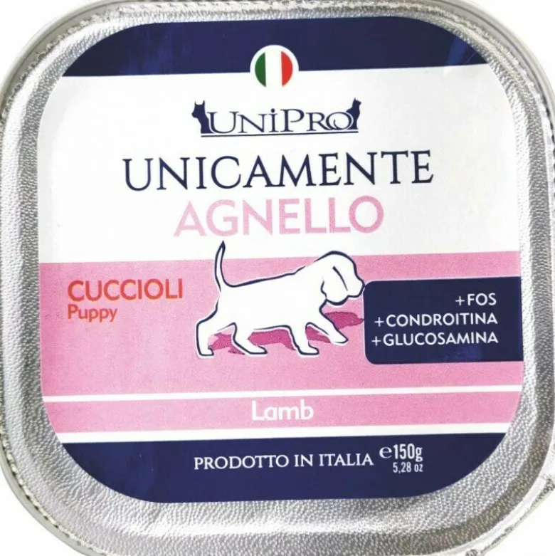 Unipro Unicamente Agnello Cibo Umido Cani Cuccioli Vaschetta 150g