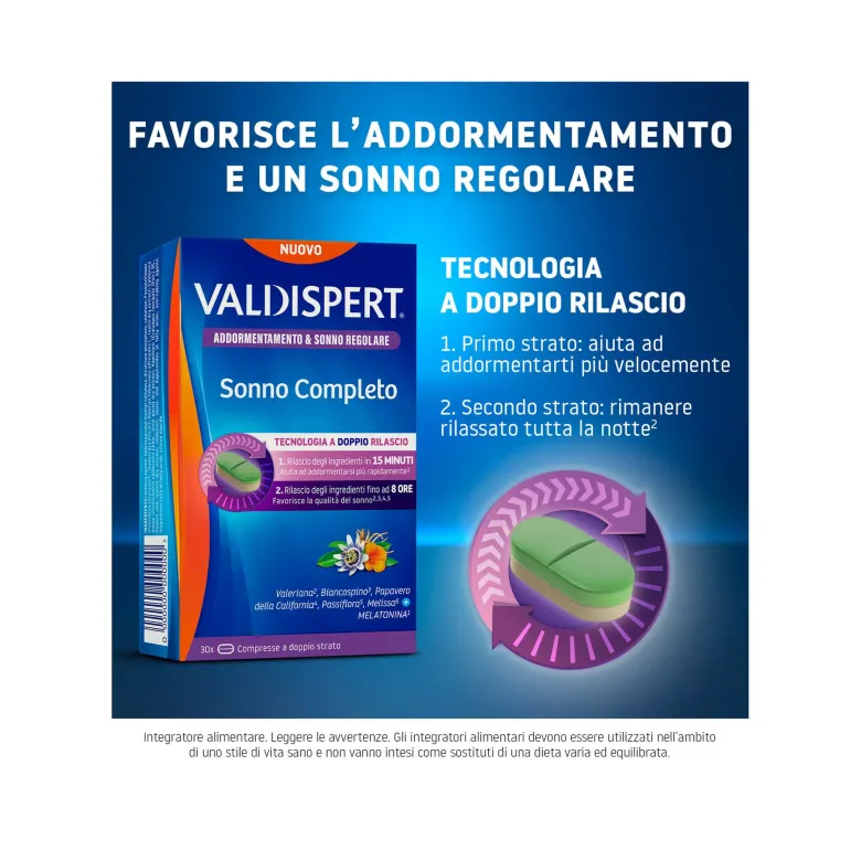 Valdispert Sonno Completo 30 Compresse Doppio Strato