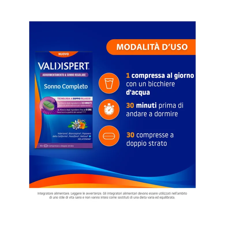 Valdispert Sonno Completo 30 Compresse Doppio Strato