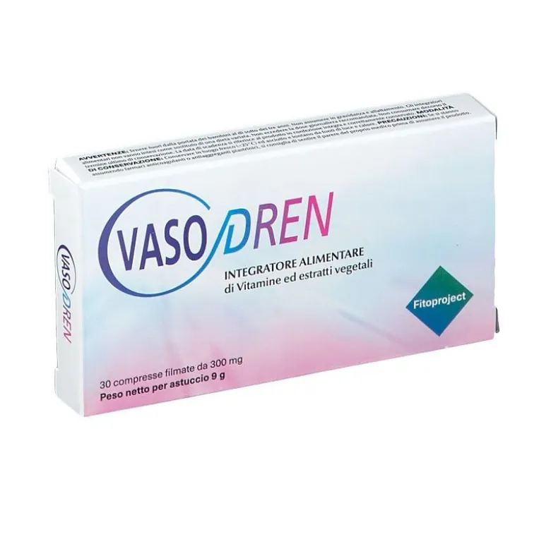 Vasodren per la funzionalità del microcircolo e il drenaggio dei liquidi corporei 30 compresse