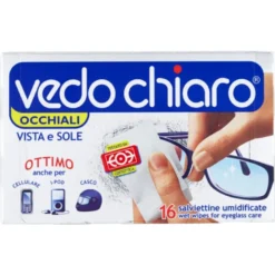 Vedo Chiaro Salviettine Umidificate per Occhiali da Vista e da Sole 16 pezzi