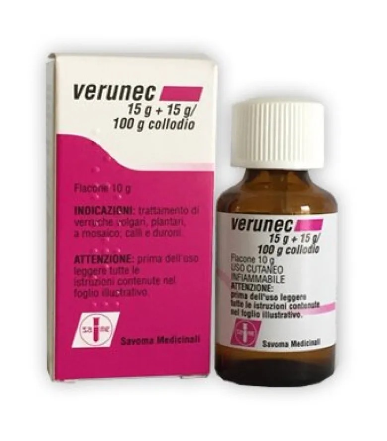 Verunec Flacone 10 Grammi 15 Gr + 15 Gr/100 Gr Collodio